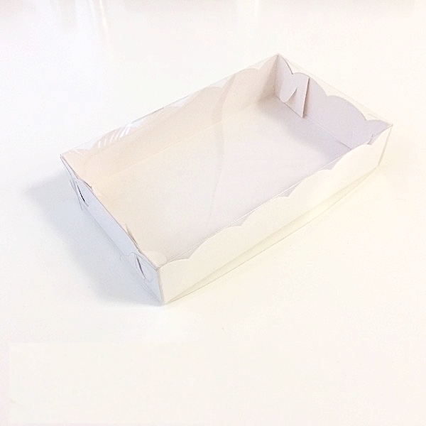 Коробка с прозрачной крышкой 20•12•4 см Белая (крышка+дно)