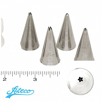 Кондитерская насадка открытая звезда №13, 14, 15, 262 Ateco | 5 лучей мини размер