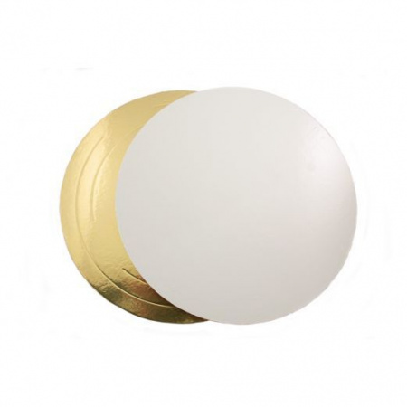 Подложка для торта усиленная Золото/Жемчуг 2х сторон. 3.2 мм, Ø 240 мм