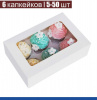Коробка с окном для 6 капкейков 24*17*10 cм