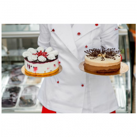 Подложка для торта усиленная Золото/Жемчуг 2х сторон. 3.2 мм, Ø 240 мм