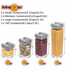Набор 7 шт пластиковых герметичных контейнеров-баночек для хранения продуктов