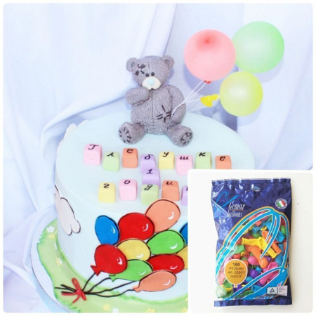 Топпер на торт - мини воздушные шарики | 100 шт.