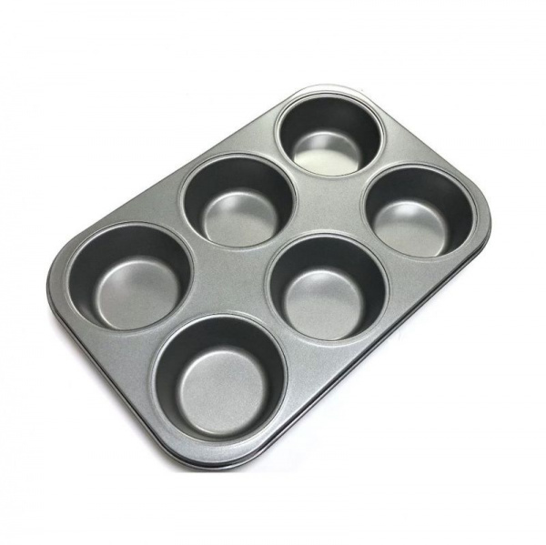 Форма для выпечки металлическая антипригарная | 6 кексов - Большая ячейка