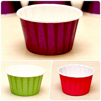 Бумажная капсула усиленная для выпечки капкейков Ø низ 6, см верх 4 см | 100 шт Цветная
