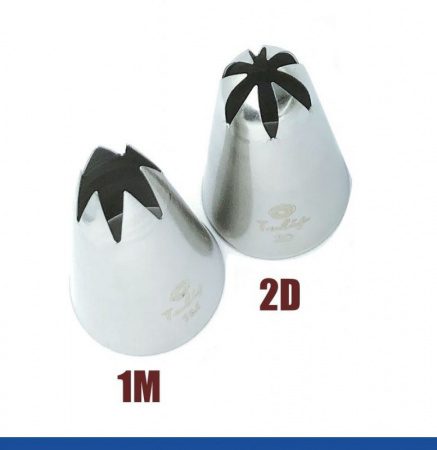 Набор кондитерских насадок 1M и 2D Tulip™, 2 шт, звёзды 6 лучей, Korea