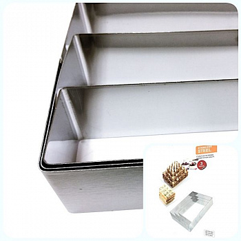 Формы для выпечки стальные Набор 3 шт | Прямоугольники (100, 150, 200 мм, высота 45 мм)