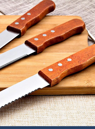 Нож 35 см крупный зуб для бисквита, торта, хлеба + 2 держателя Эксперты Кухни