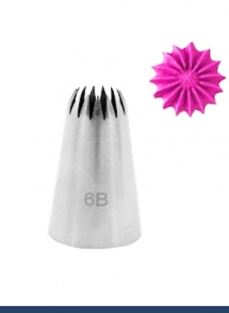 Кондитерская насадка 6B Французская звезда ∅ 12-14 мм, 18 лучей Эконом