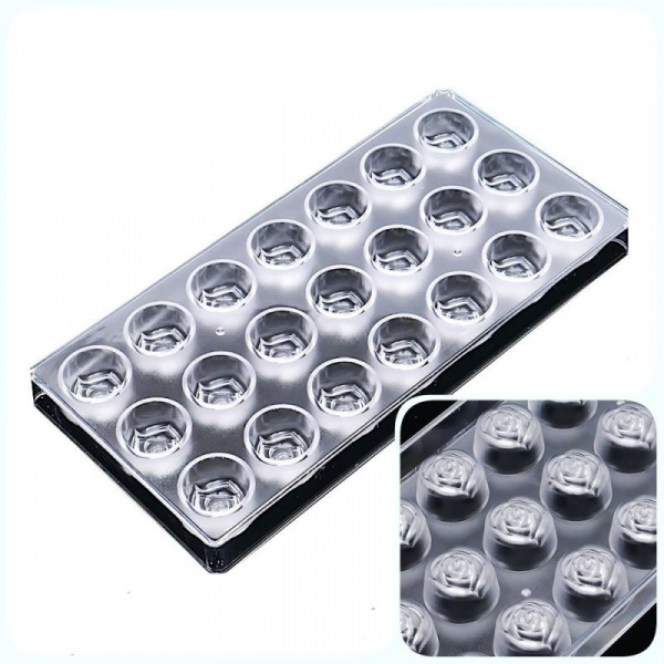 Поликарбонатная форма для шоколада 275*135*24 мм | Роза мод. 2066