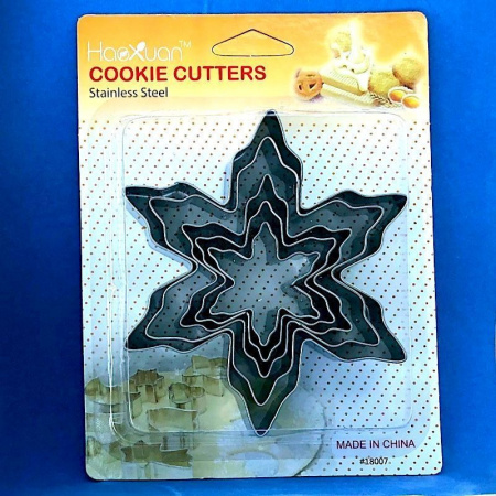 Вырубки Набор 5 шт Снежинка ∅ 40-110 мм, h 30 мм, нержавеющая сталь